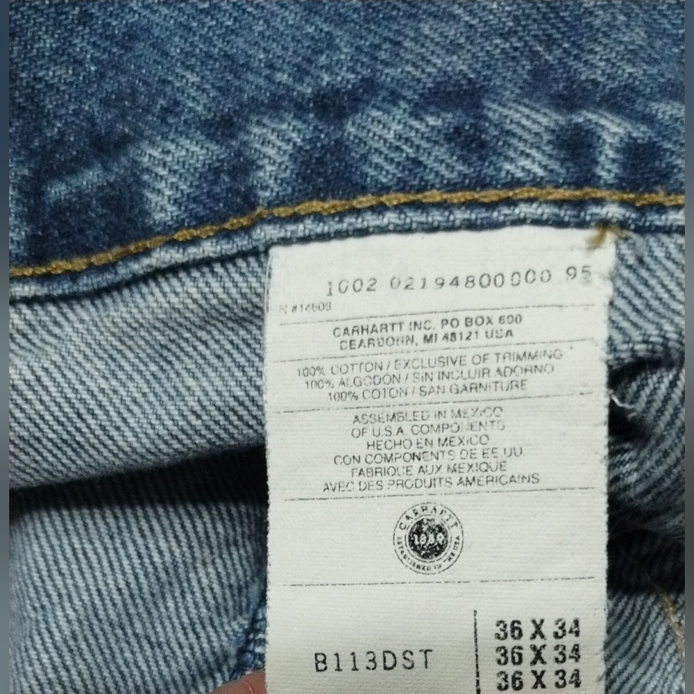Carhartt Men's Blue Denim Jeans (36X34) - Picture 10 of 10